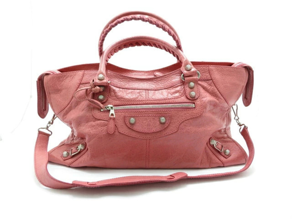 Balenciaga Giant Time Shoulder Bag Lambskin Pink